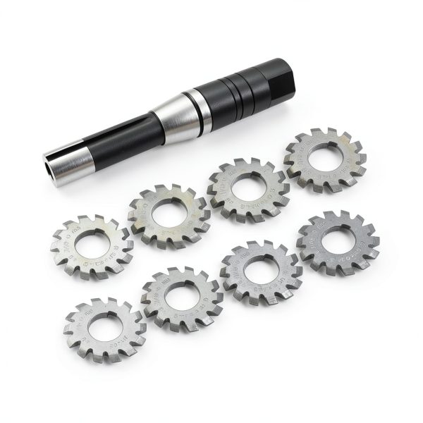 7/16" 22mm R8 Shank Milling Arbor Cutter Holder + 8 Gear Cutters-0