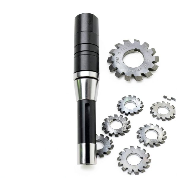 7/16" 22mm R8 Shank Milling Arbor Cutter Holder + 8 Gear Cutters-5