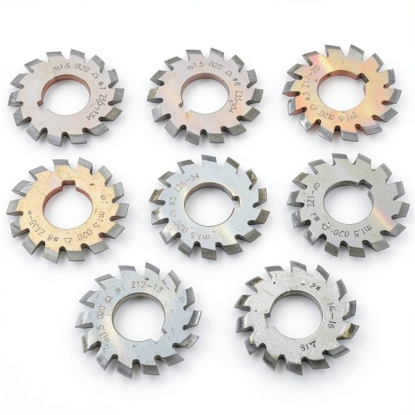 8Pcs Gear Cutters Gear Milling Cutter Set High Speed Steel Cutting Tool M1.5 20° 5mm 6mm-4