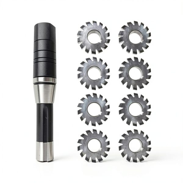 7/16" 22mm R8 Shank Milling Arbor Cutter Holder + 8 Gear Cutters-6