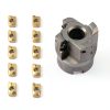 R8 FMB22 Face Mill Set MACHALLY 50mm Arbor with 10 Carbide Inserts-6