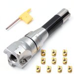 R8 FMB22 Face Mill Set MACHALLY 50mm Arbor with 10 Carbide Inserts-0