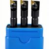 Accusize Industrial Tools Miniature Indexable End Mill Set 3 Pc 1/2"-1